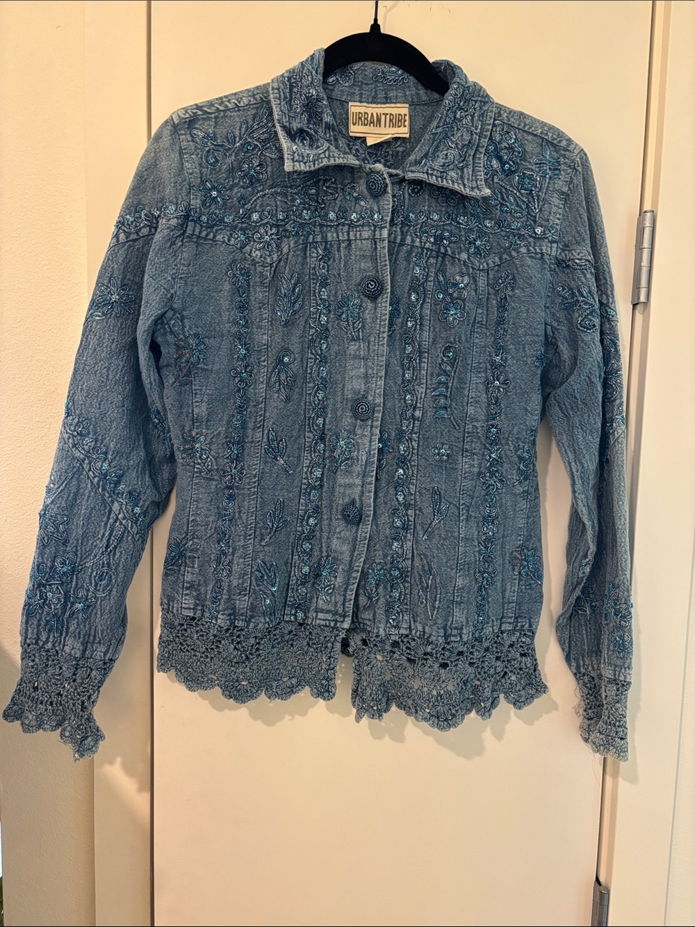 UrbanTribe Embroidered Jean Jacket